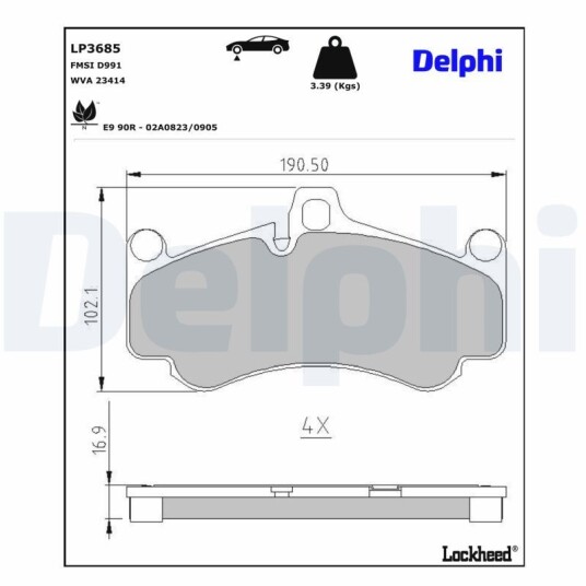 Bremseklosser DELPHI LP3685
