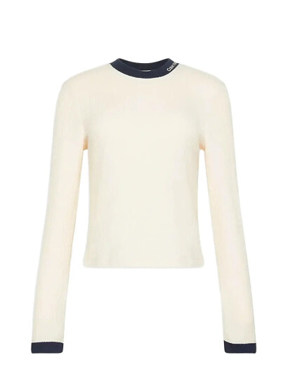 Calvin Klein Jeans Ls Waffle Tee - Cream - XS Calvin Klein Jeans Ls Waffle Tee - Cream - XS