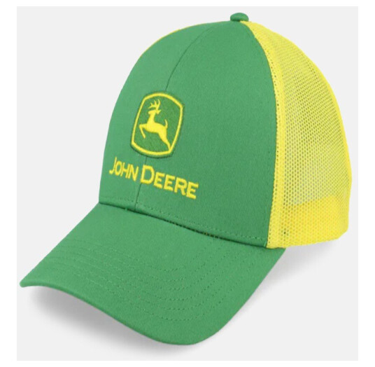 John Deere Logo Mesh Back Cap Yellow/Gree Yellow/Green One Size Capser
