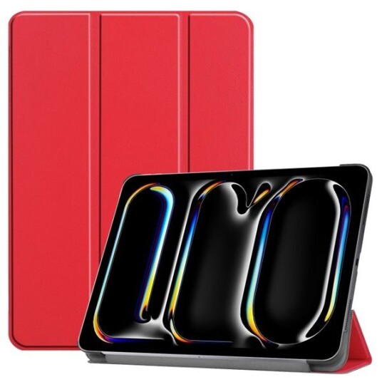 Kunstlærveske med stativ for iPad 13 2024 Rød