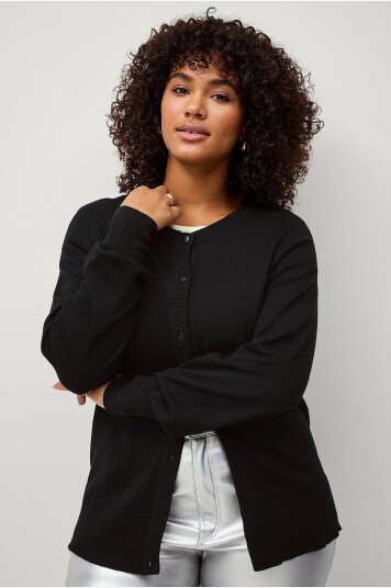 Zizzi Kardigan mCarrie L/S Svart