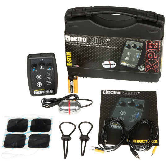 E-stim Systems E-Stim ElectroPebble XPE PowerBox Sett     - Svart