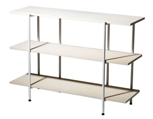 SMD Design Lilly avlastningsbord Ask hvitpigmentert, hvitlakkert stålstativ, 120 cm