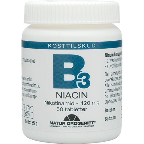 Natur Drogeriet Natur-Drogeriet Niacin (Nikotinamid) 420 Mg 50 Tabletter Natur Drogeriet Natur-Drogeriet Niacin (Nikotinamid) 420 Mg 50 Tabletter