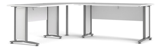 Prisme hjørneskrivebord, hvit