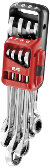 USAG 285 KA/DS ringnøkkelsett med skralle 8-19mm USAG 285 KA/DS ringnøkkelsett med skralle 8-19mm