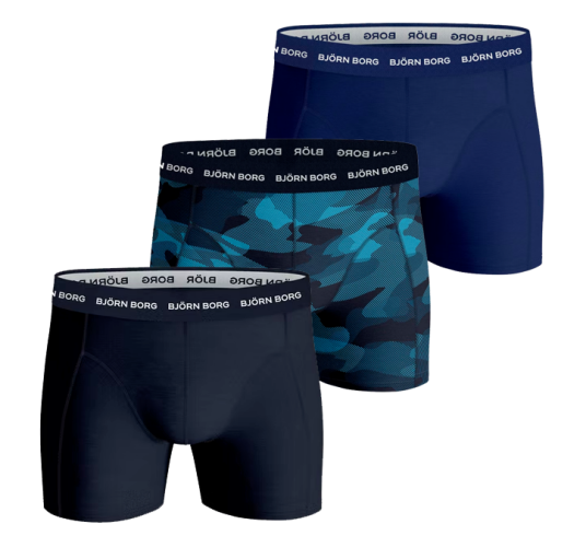 Björn Borg Boxerkalsong 3 pack Marin/Blå/Print XXL Björn Borg Boxerkalsong 3 pack Marin/Blå/Print XXL