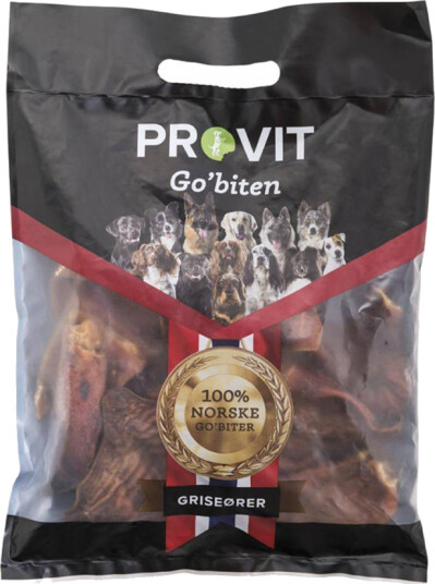 PROVIT Hundemat Griseører 10-pakning Naturlig Hundesnacks