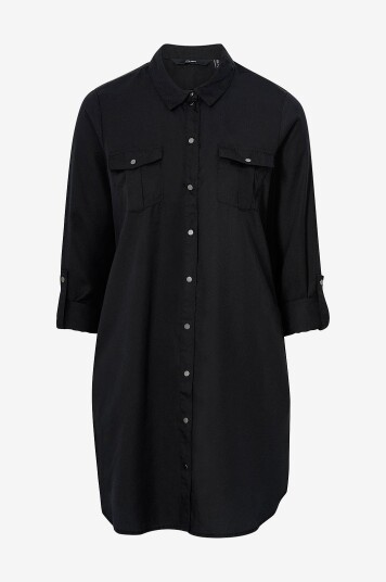 Vero Moda   Skjortekjole vmSilla LS Short DresSvart