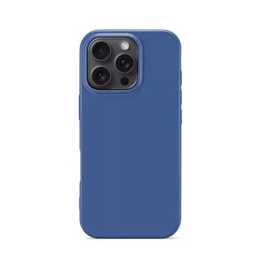 Oem iPhone 16 Pro Max Silikondeksel – Mørk Blå (Myk Innside)