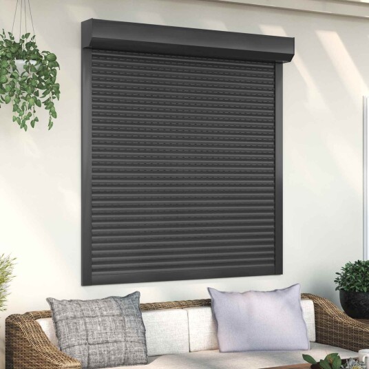 Rullegardin Antrasitt 130 x 140 cm Aluminium og Polyuretan