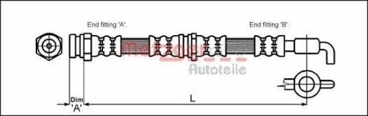 Bremseslange METZGER 4114780