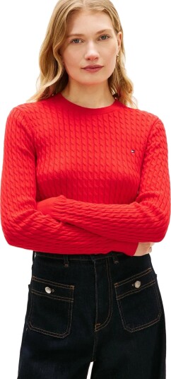 Tommy Hilfiger Co Cable Fine Gg C Nk Ls Sweater Red S
