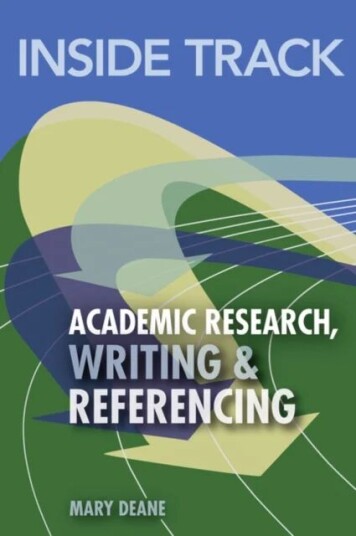 Inside Track To Academic Research, Writing & Referencing Av Mary Deane