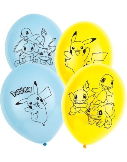 Amscan 6 stk 27,5 cm Pokémon Latexballonger 9904826