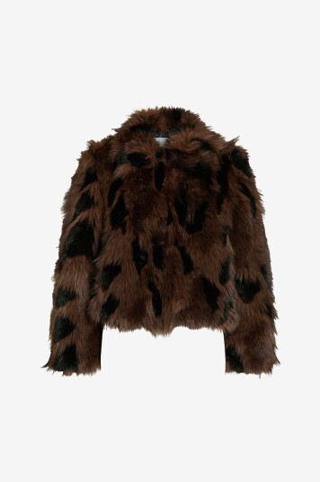 Vila Jakke i fuskepels viAquafina L/S Jacket/bfs Svart