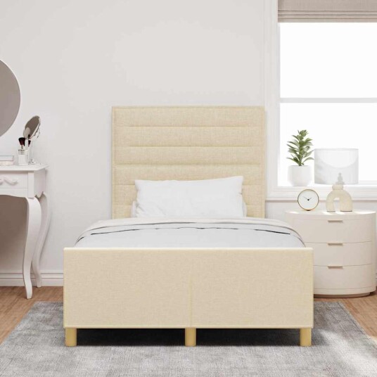 Sengeramme Kremhvit 120x200 cm Stoff