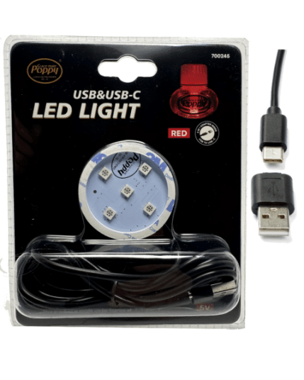 Poppy LED light Type: Rød med USB og USB C