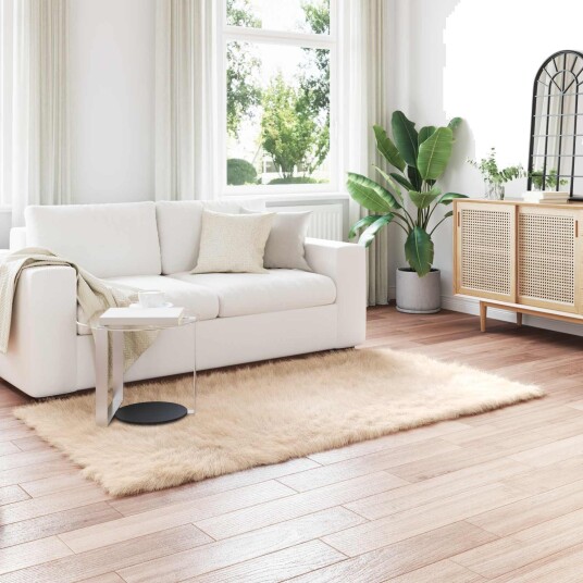 Faux Skinnmatte Tafalla Beige 100 x 200 cm Polyester Faux Skinnmatte Tafalla Beige 100 x 200 cm Polyester