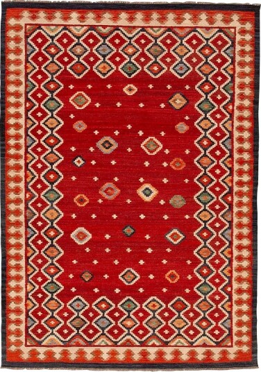 Bargi   Ullteppe Kelim Multi 205x303 cm   Rød