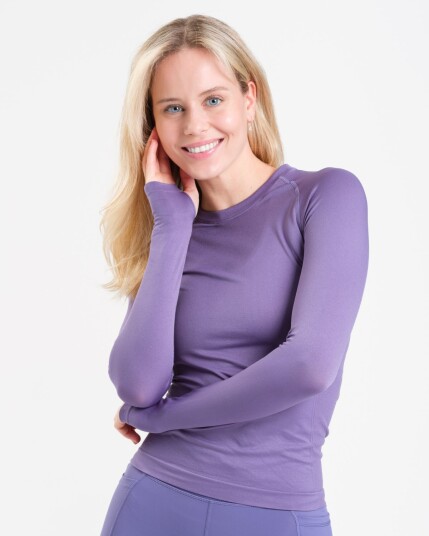 LEVITY Essential Seamless Long Sleeve Lilac Heron M