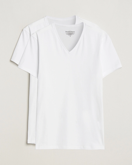 Bread & Boxers 2-Pack V-Neck T-Shirt White