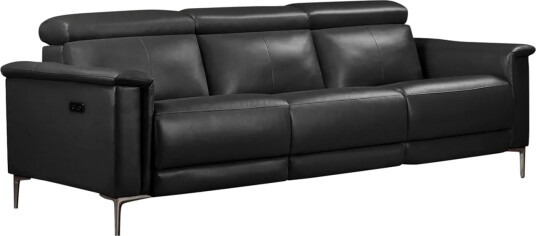 Sofa 3 seter Lund Grå Lær/PU Elektrisk recliner Grå Lær/PU Elektrisk recliner