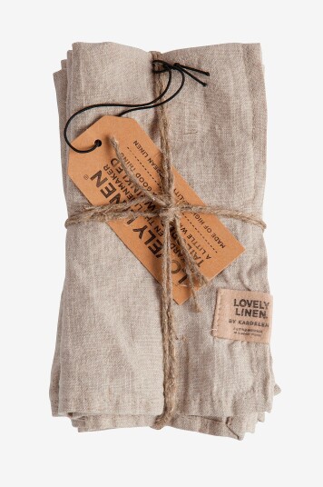 Lovely Linen Serviett Misty 4 pk i vasket lin Natur