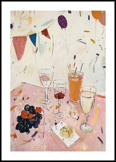 Festive Table Spread Plakat / 30x40cm