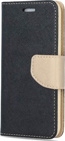 Smart Fancy Flipcover iPhone 15 Pro (Kunstskinn/TPU) Sort/Gull