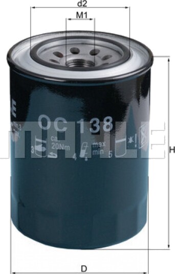 Oljefilter MAHLE ORIGINAL OC 138 Oljefilter MAHLE ORIGINAL OC 138