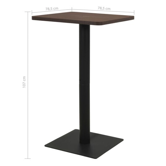 Bistrobord mørk aske 78,5x78,5x107 cm 8720286041697