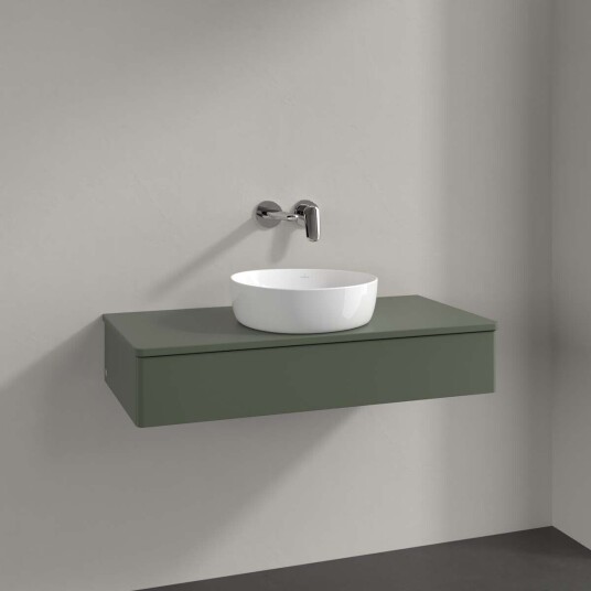 Villeroy & Boch Antao Servantskap med 1 skuff 100x50x19 cm m/lys Grønn Matt Villeroy & Boch Antao Servantskap med 1 skuff 100x50x19 cm m/lys Grønn Matt
