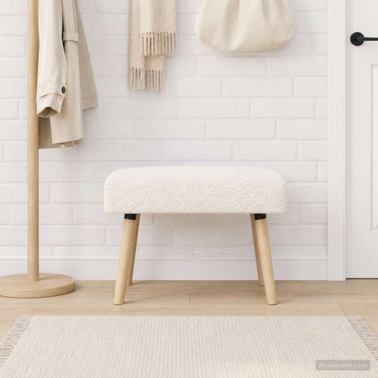 vidaXL benk Ensfarget Krem 60 x 40 x 45 cm Bouclé
