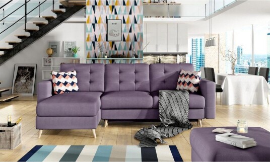 Seksjon Eltap Asgard L 248x93x162 cm Soro 65 Zigzag 60 Lilla Mønster Seksjon Eltap Asgard L 248x93x162 cm Soro 65 Zigzag 60 Lilla Mønster