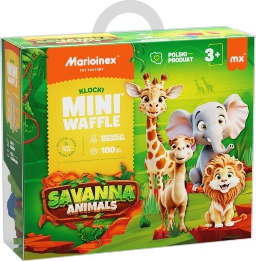 Marioinex Mini Waffle Byggesett Safari Dyr 100 Deler Marioinex Mini Waffle Byggesett Safari Dyr 100 Deler