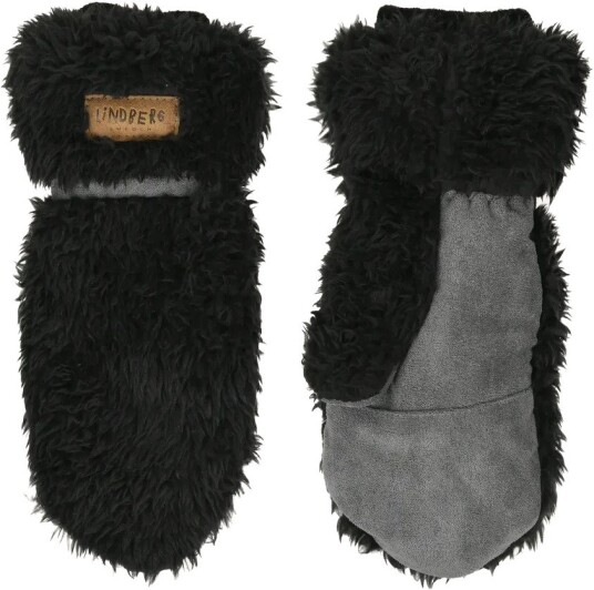Lindberg Kid´s Näver Pile Mitten Black 2 Lindberg Kid´s Näver Pile Mitten Black 2