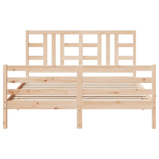 vidaXL Sengeramme med hodegavl 160x200 cm heltre