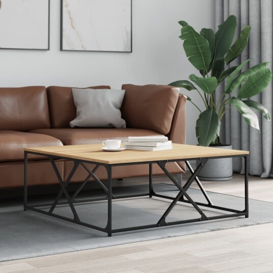 vidaXL Salongbord sonoma eik 100x100x40 cm konstruert tre