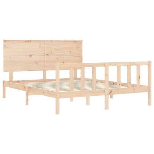 vidaXL Sengeramme med hodegavl 5FT King Size heltre 8720845985769