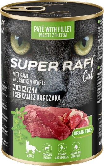 Rafi Våtfôr Cat Super Vilt Og Kyllinghjerter 12 X 400 G Rafi Våtfôr Cat Super Vilt Og Kyllinghjerter 12 X 400 G