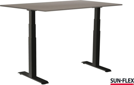Sun-Flex® Easydesk Adapt Vi, Traffic Black, Grålaminat, 120×80 Sun-Flex® Easydesk Adapt Vi, Traffic Black, Grålaminat, 120×80