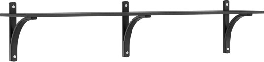 Levi Wall Shelf 180 cm Small Aluminium / Black Stained Ash