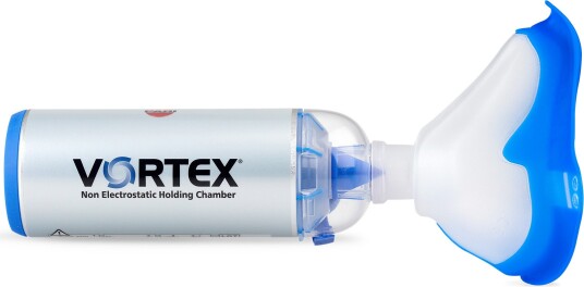Vortex inhalasjonskammer med voksenmaske soft og adapter 1 stk Vortex inhalasjonskammer med voksenmaske soft og adapter 1 stk