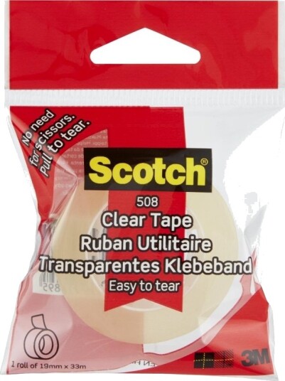 Staples Staples Scotch 508 Selvklebende Tape 19Mmx33m Gjennomsiktig Gul