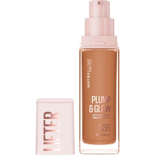 Maybelline Lifter Plump & Glow Foundation 336 - Fuktighetsgivende med Glød