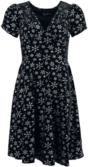 Hell Bunny Rockabilly Middellang kjole Eve Dress XS til 3XL Damer svart hvit