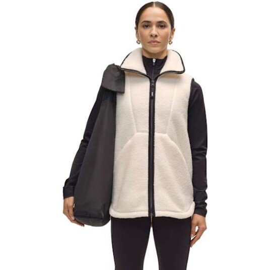 Casall High Collar Pile Vest Off White L