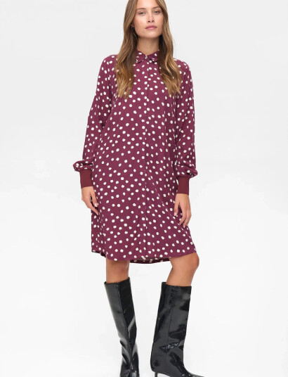 Nümph Nulivy Shirt Dress - Burgundy - 34 Nümph Nulivy Shirt Dress - Burgundy - 34
