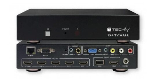 TECHLY HDMI Splitter 1x4 TV Wall TECHLY HDMI Splitter 1x4 TV Wall
